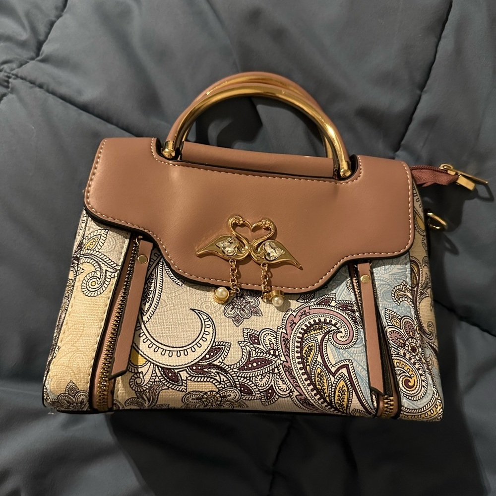 Flamingo Crossbody Premium Texture Bag Trendy Fashion Handheld Small Square NWT​